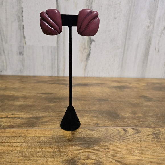 Vintage Purple Pink Statement Earrings - Picture 2 of 6